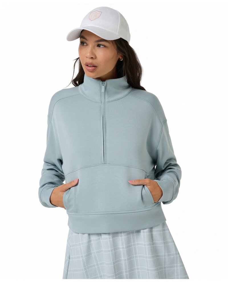 Travis Mathew Skyloft Soft Half Zip Pullover ladies sweatshirt, slate