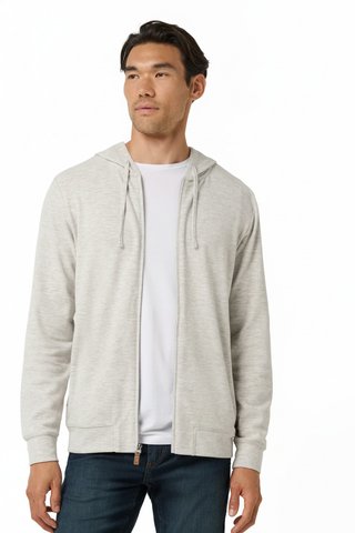 Travis Mathew Cloud Sweater Full Zip men's hoodie sweatshirt, heather grey