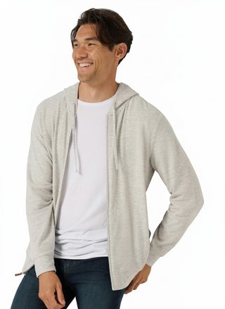 Travis Mathew Cloud Sweater Full Zip men's hoodie sweatshirt, heather grey