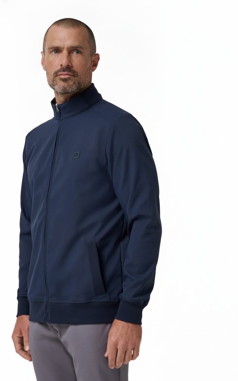 Travis Mathew Open To Close 2.0 Full Zip men's jacket, total eclipse