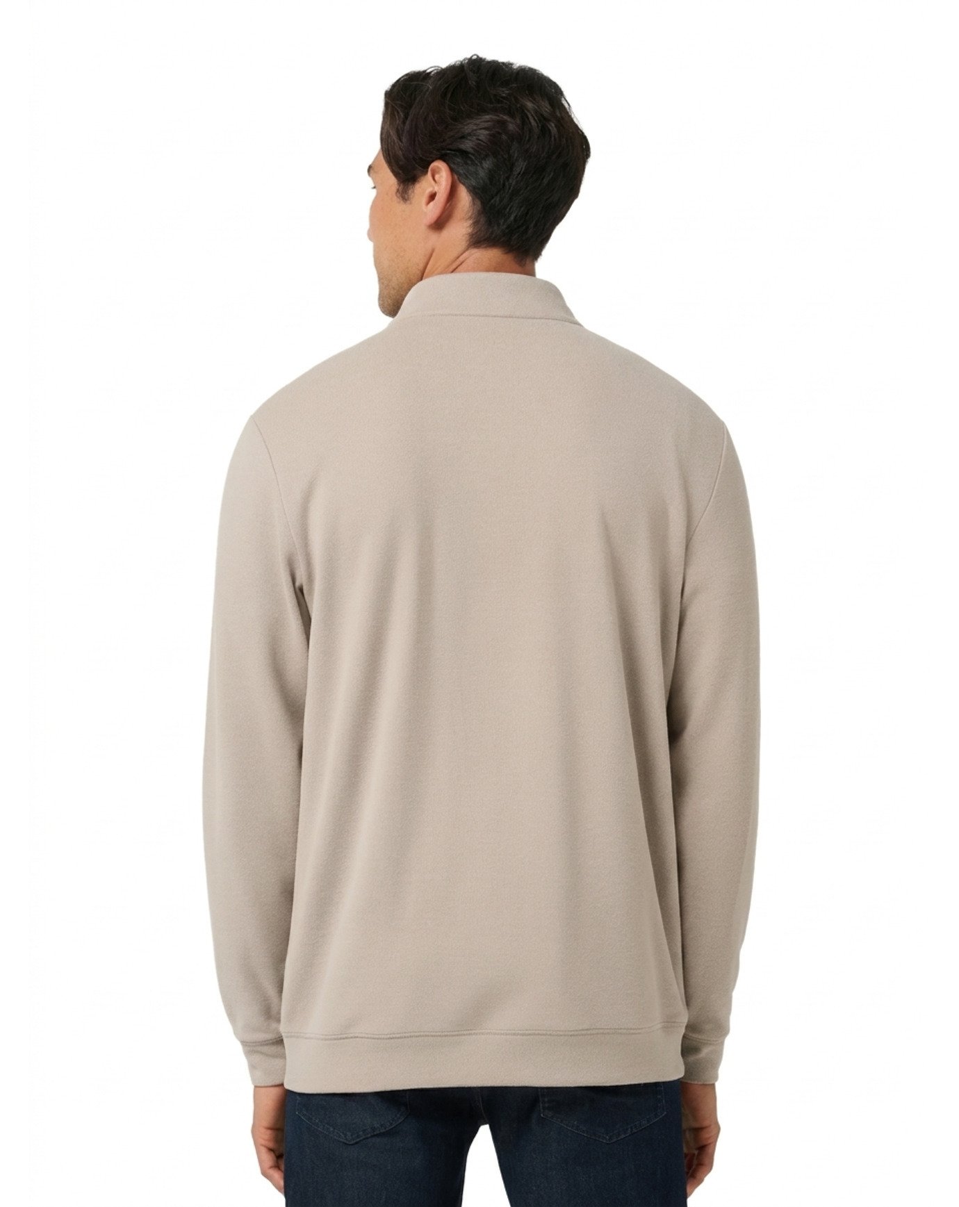 Travis Mathew Cloud men's sweater 1/4 zip, heather roasted cashew
