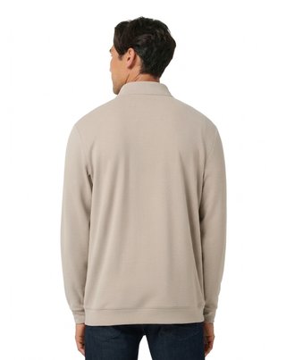 Travis Mathew Cloud men's sweater 1/4 zip, heather roasted cashew