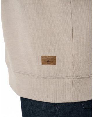 Travis Mathew Cloud men's sweater 1/4 zip, heather roasted cashew