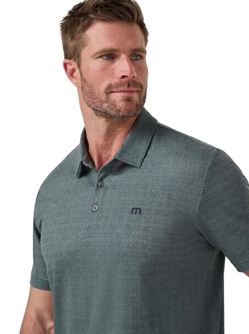 Travis Mathew Featherweight Trophy Ready men's polo, balsam green