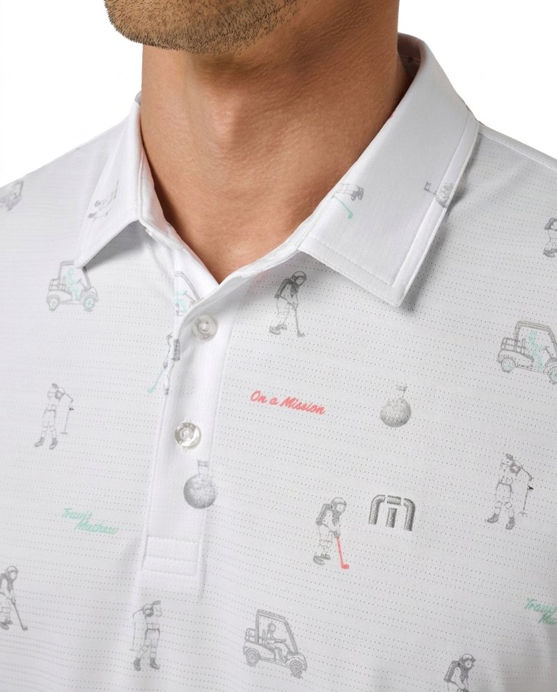 Travis Mathew On A Mission mens polo, white