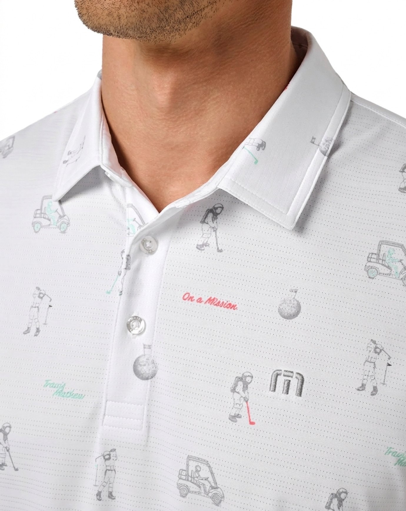 Travis Mathew On A Mission mens polo, white