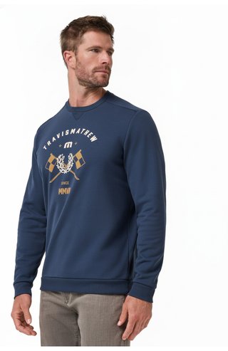 Travis Mathew TM Varsity Club Crew men's sweatshirt, total eclipse