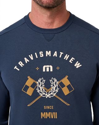 Travis Mathew TM Varsity Club Crew men's sweatshirt, total eclipse