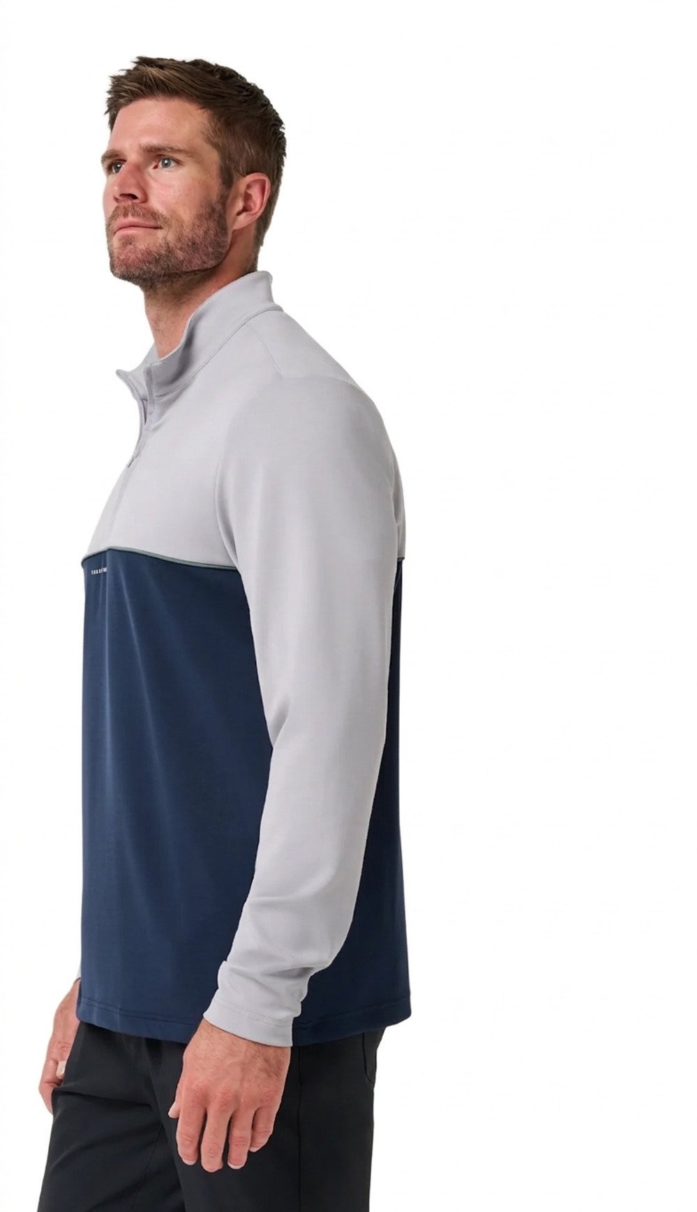 Travis Mathew Fibercloud Color Block Quarter Zip, light grey