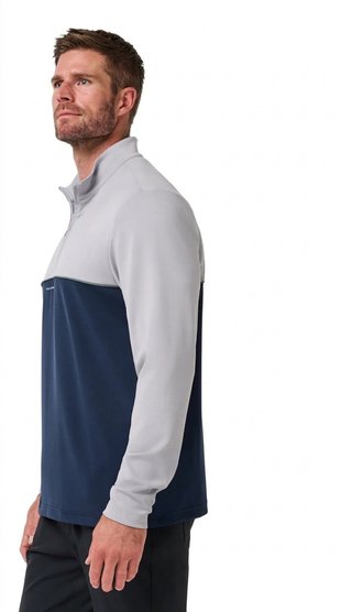 Travis Mathew Fibercloud Color Block Quarter Zip, light grey