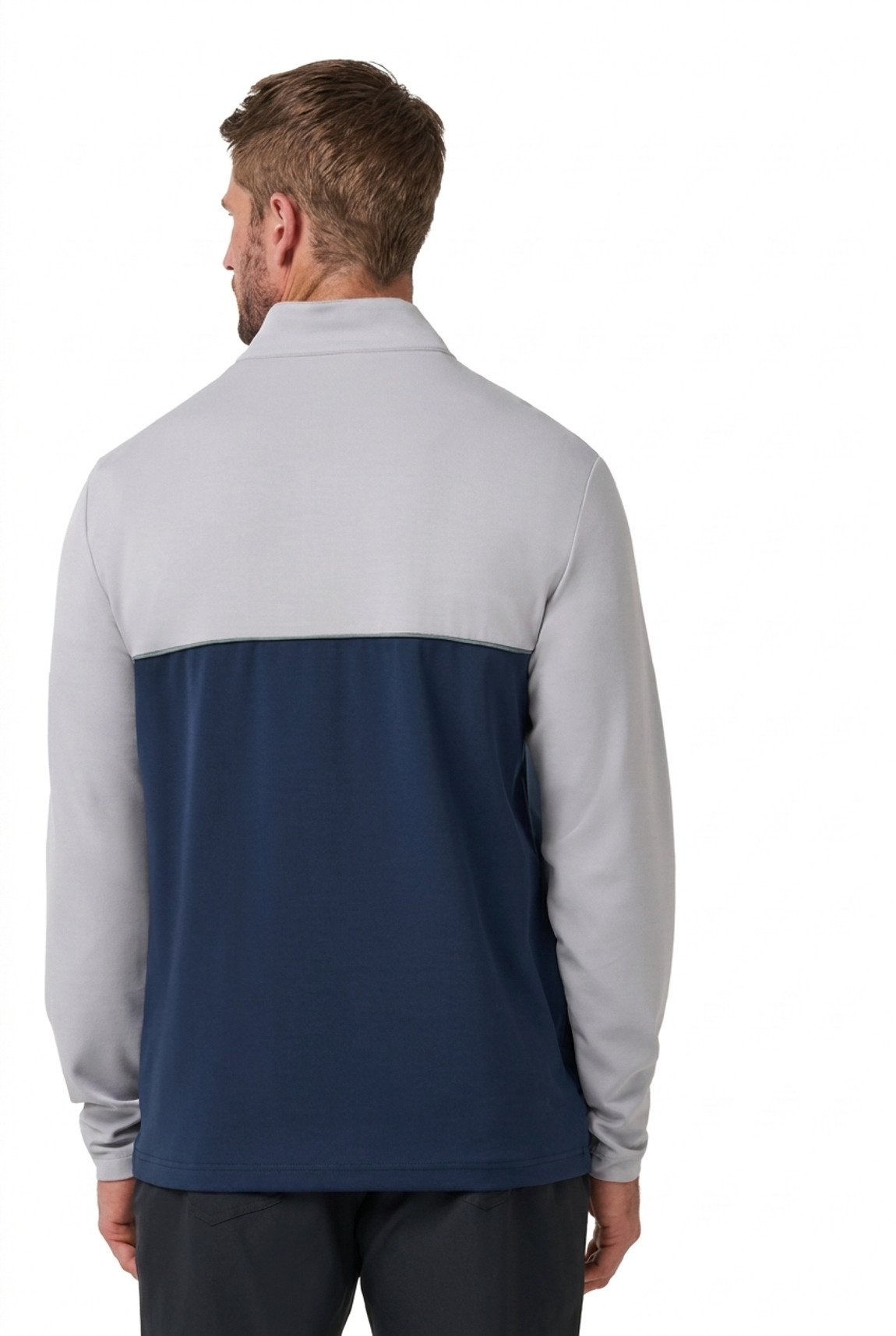 Travis Mathew Fibercloud Color Block Quarter Zip, light grey