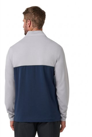 Travis Mathew Fibercloud Color Block Quarter Zip, light grey