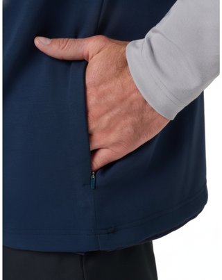 Travis Mathew Fibercloud Color Block Quarter Zip, light grey