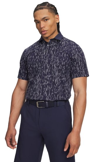 Under Armour ArmourDry Printed men's polo, midnight navy/white