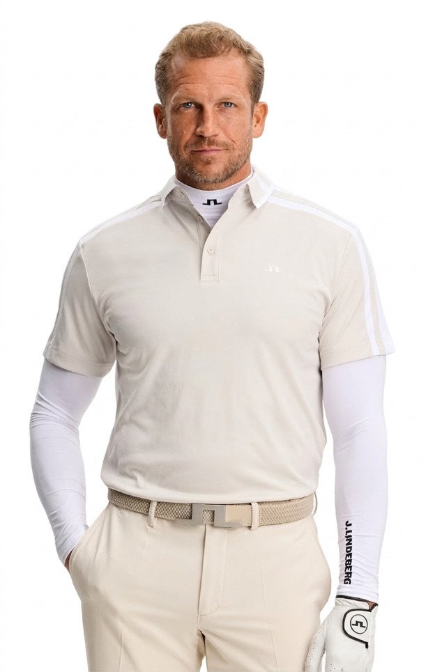 J.Lindeberg Bozak men's polo, moonbeam