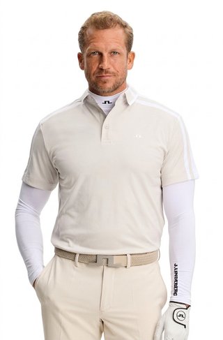 J.Lindeberg Bozak men's polo, moonbeam