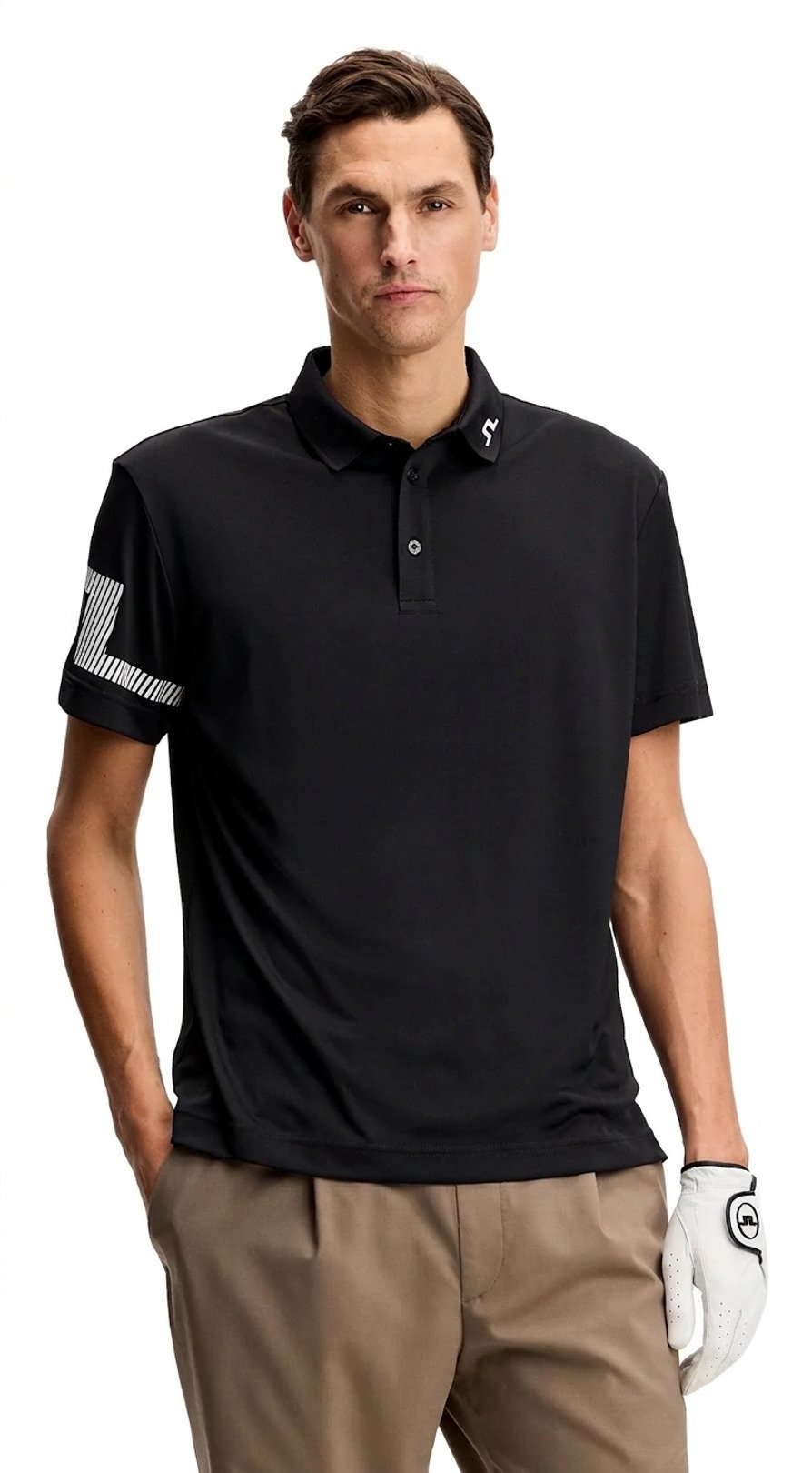 J.Lindeberg Heath mens polo, black