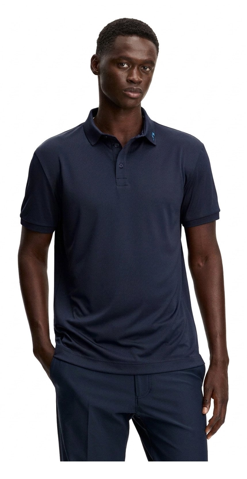 J.Lindeberg KV Print men's polo, JLNavy