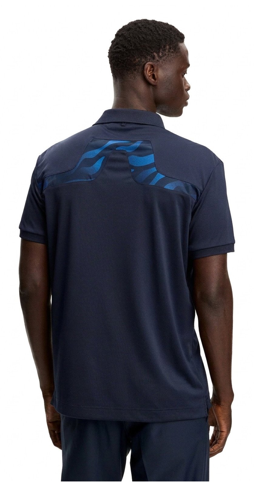 J.Lindeberg KV Print men's polo, JLNavy