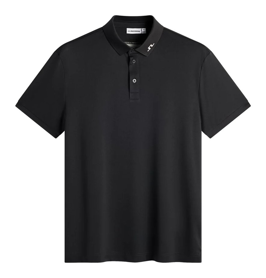 J.Lindeberg KV Print men's polo, black