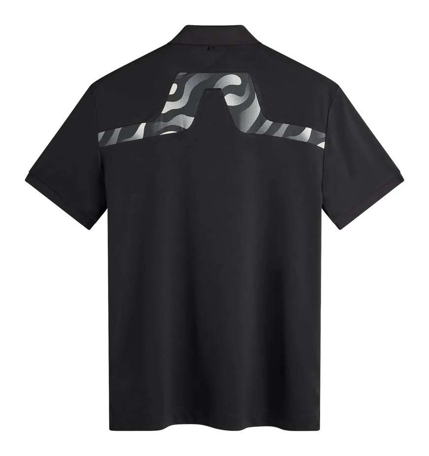 J.Lindeberg KV Print men's polo, black
