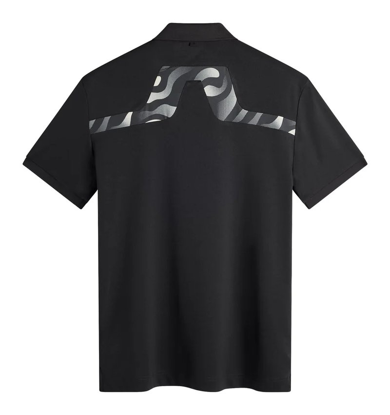 J.Lindeberg KV Print men's polo, black