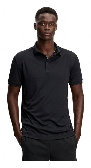 J.Lindeberg KV Print men's polo, black