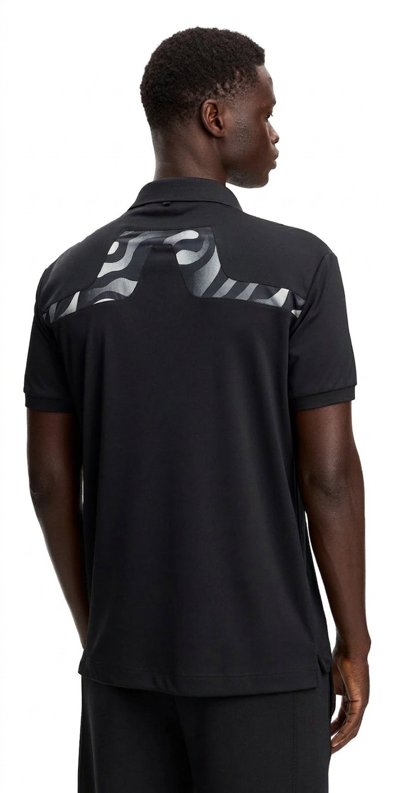 J.Lindeberg KV Print men's polo, black