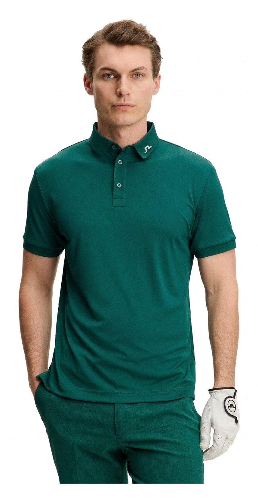 J.Lindeberg KV Print men's polo, forest biome