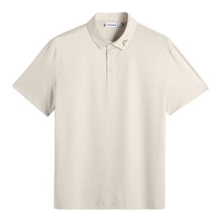J.Lindeberg Tod Print men's polo, bias bridge micro moon brindle