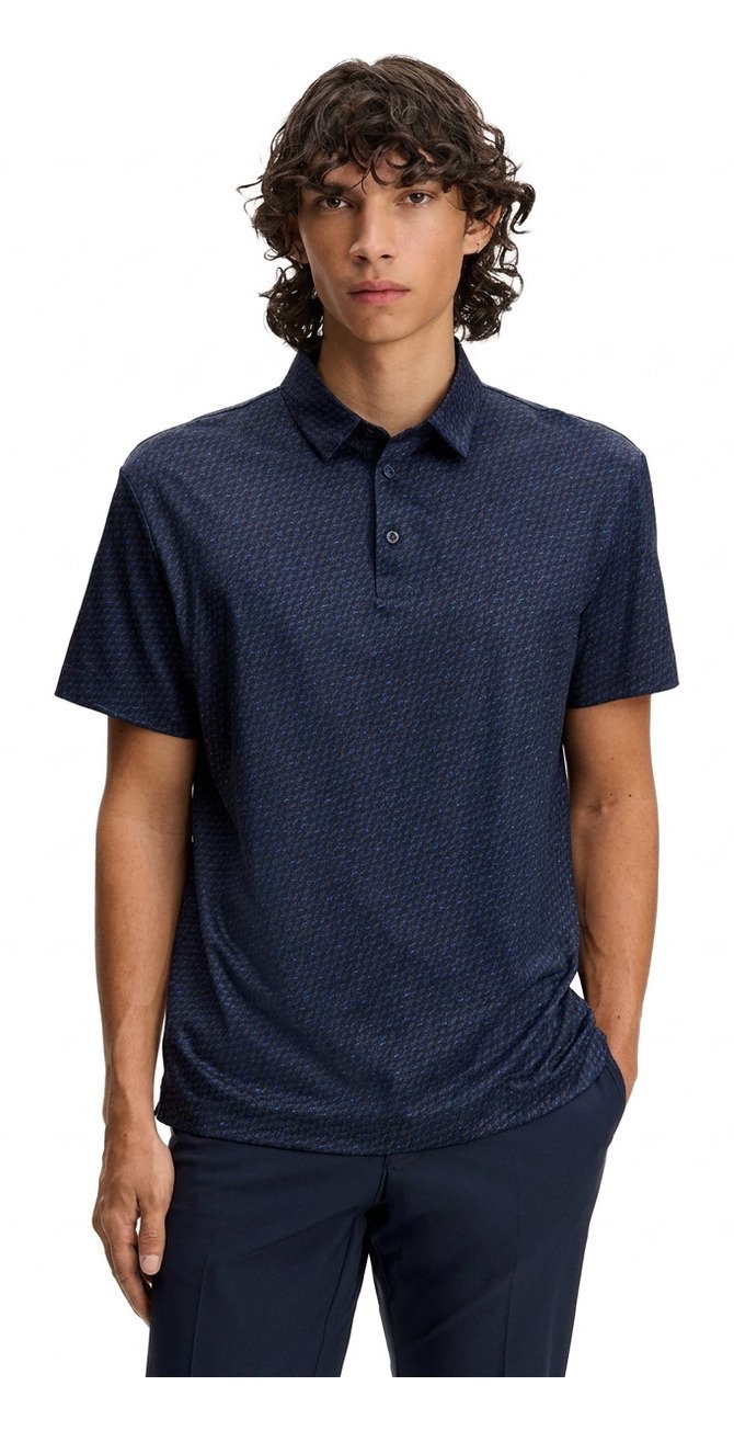 J.Lindeberg Tod Print men's polo, bias bridge micro navy set