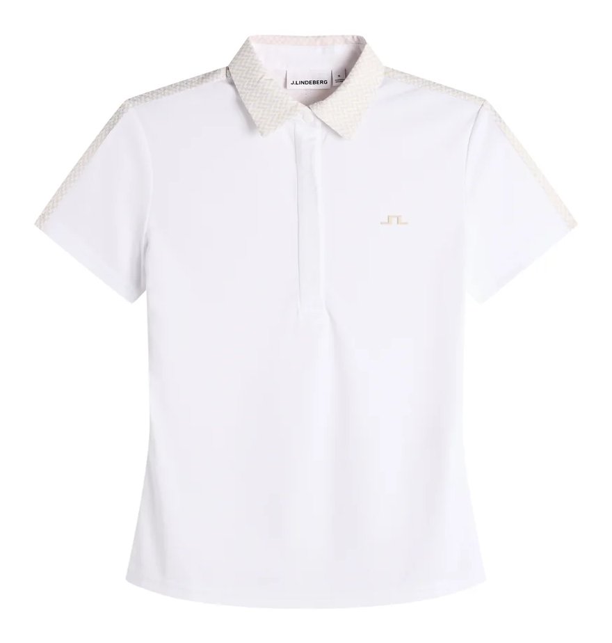 J.Lindeberg Cara Print ladies polo, white