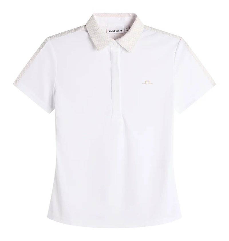 J.Lindeberg Cara Print ladies polo, white