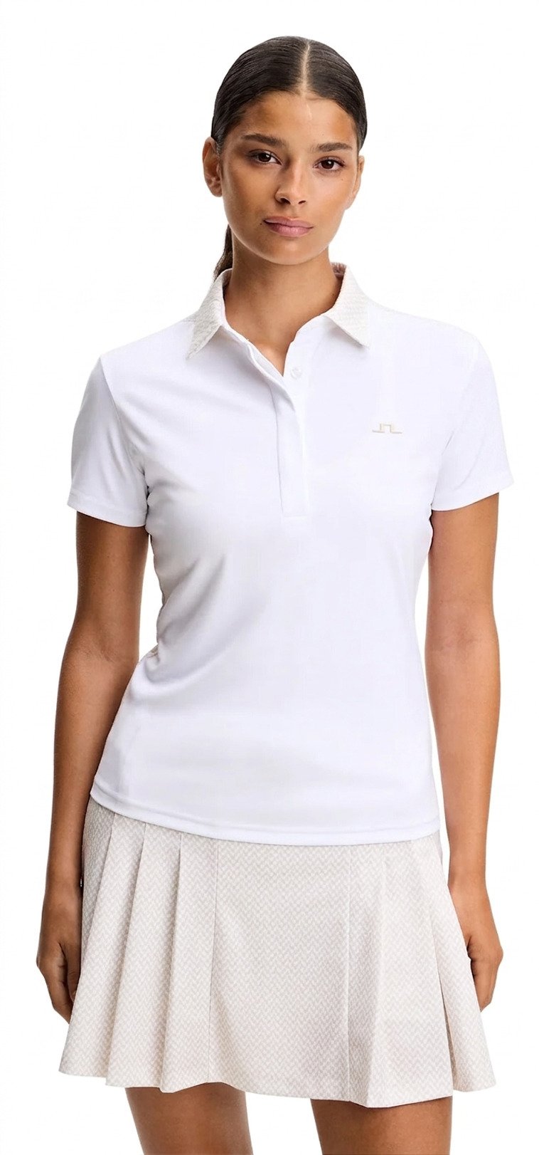 J.Lindeberg Cara Print ladies polo, white