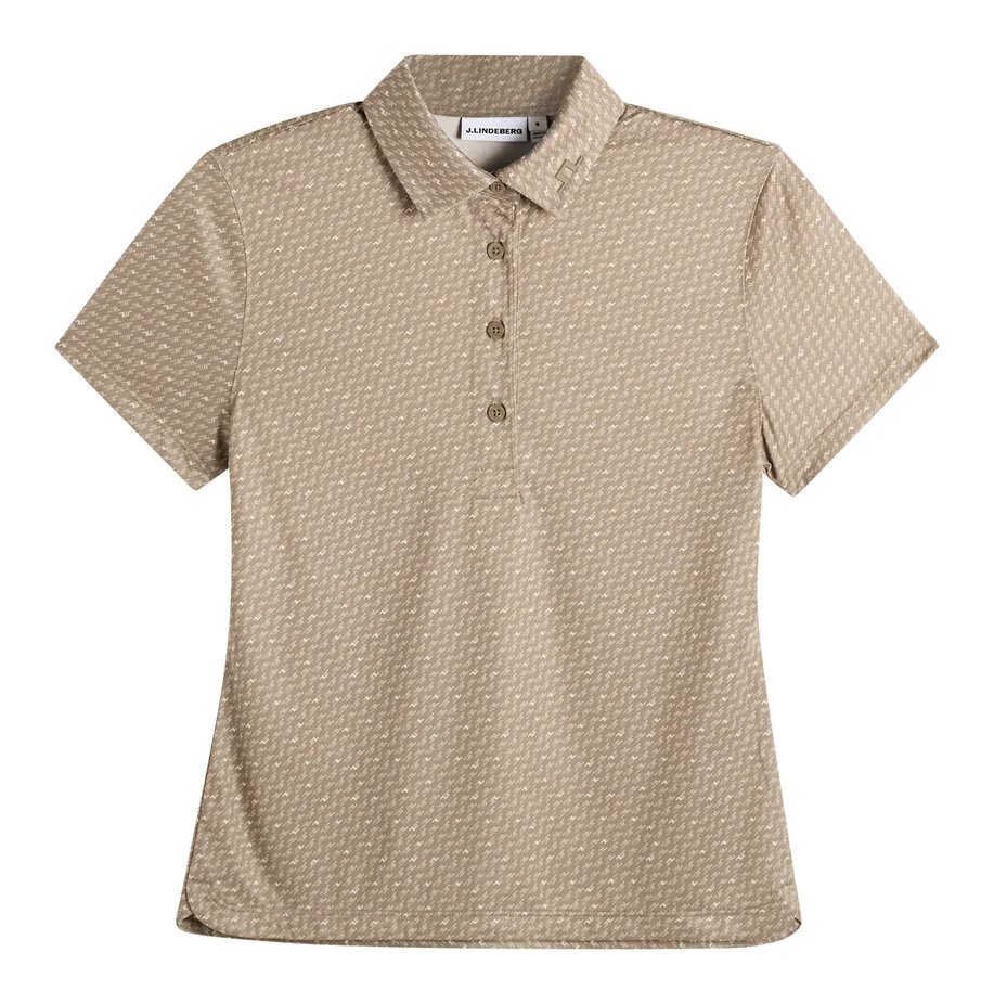 J.Lindeberg Caitlyn ladies polo, bias bridge micro brindle moon