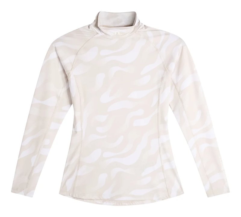 J.Lindeberg Ella Print Compression ladies top, bunker fade moonbeam white