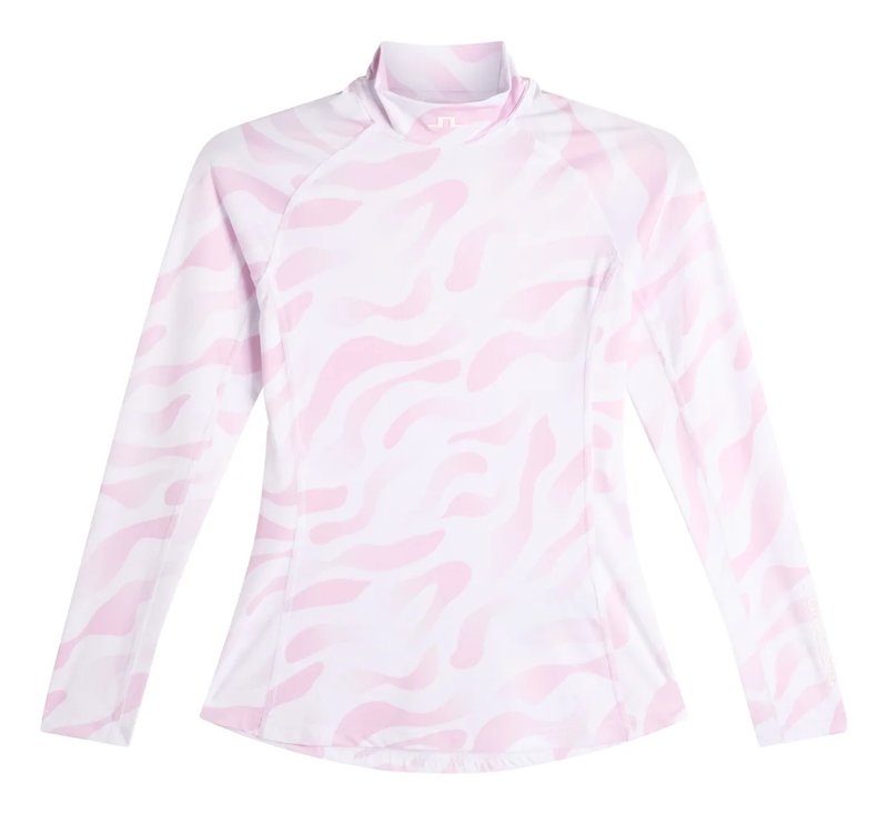 J.Lindeberg Ella Print Compression ladies top, bunker fade white orchid
