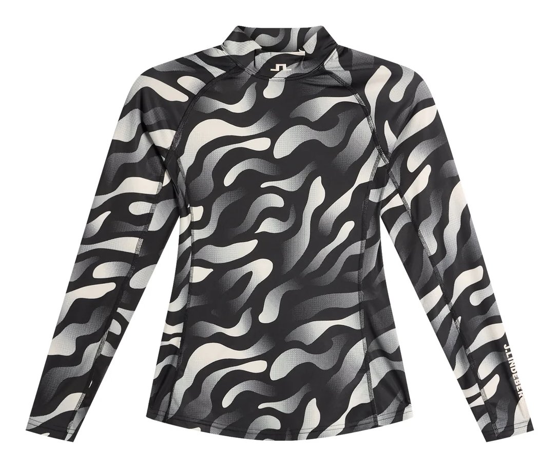 J.Lindeberg Ella Print Compression ladies top, bunker fade black moonbeam