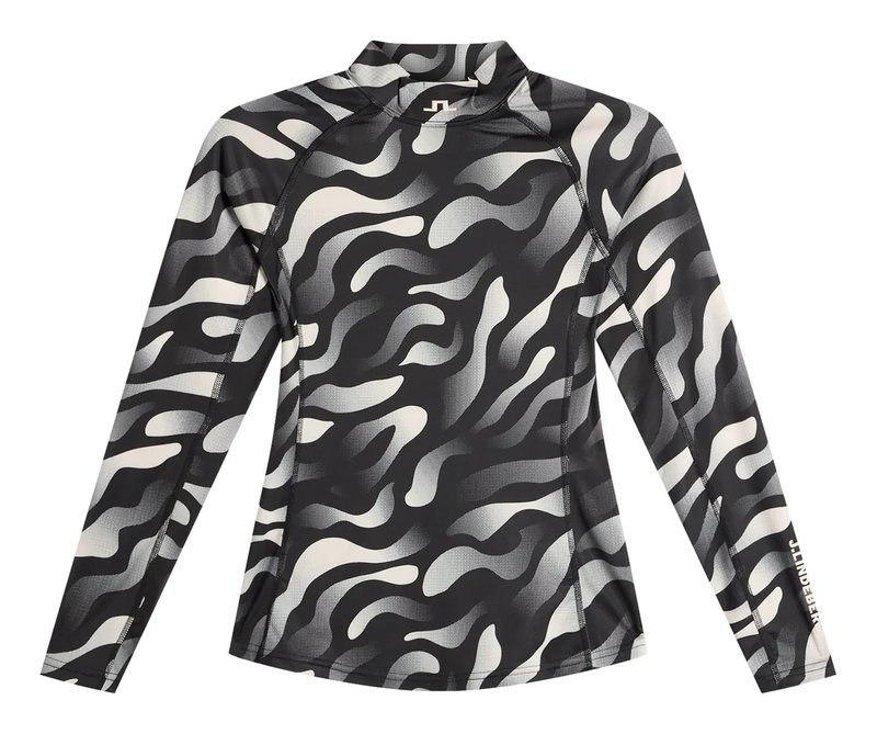 J.Lindeberg Ella Print Compression ladies top, bunker fade black moonbeam