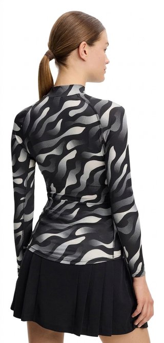 J.Lindeberg Ella Print Compression ladies top, bunker fade black moonbeam