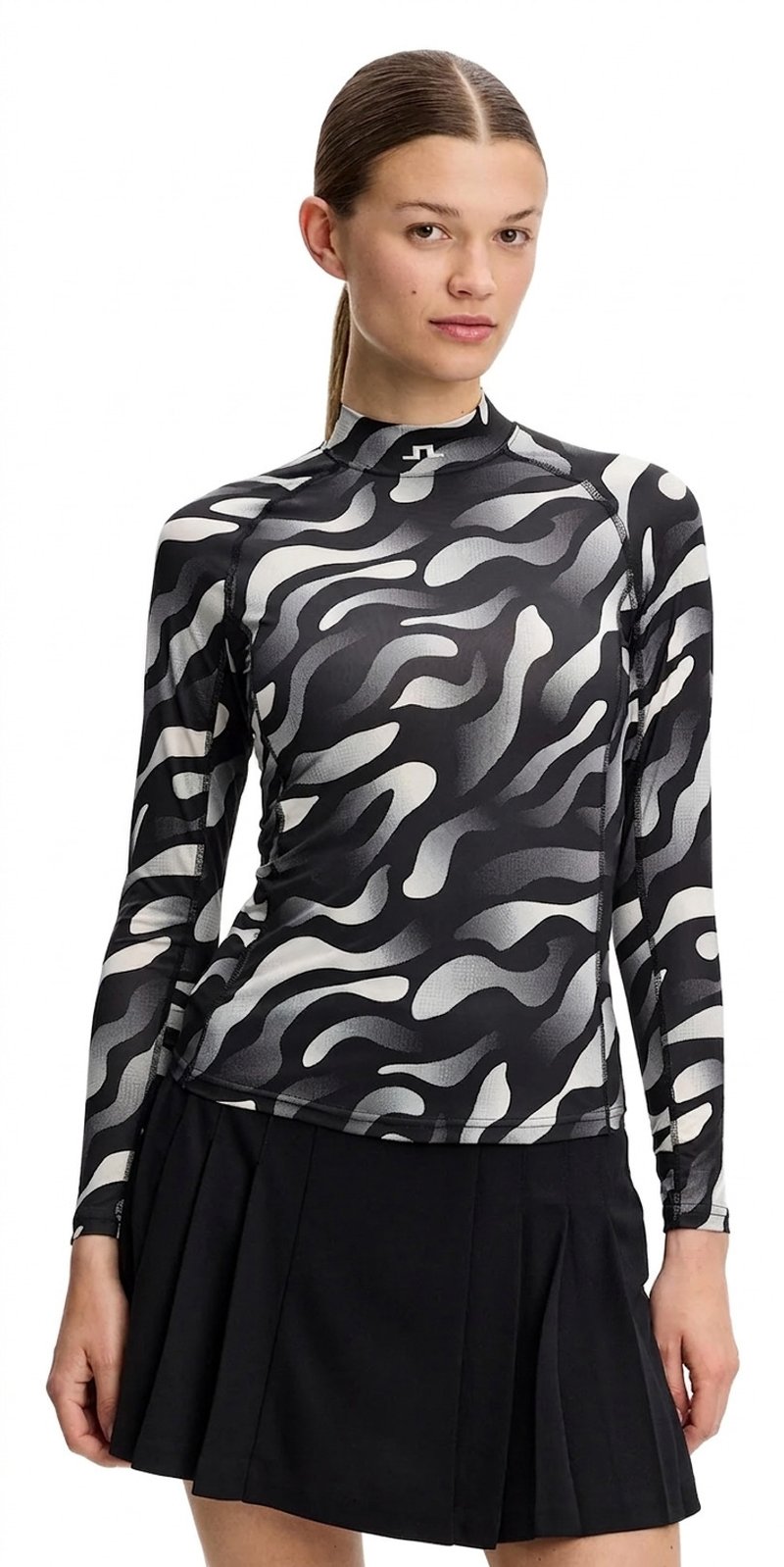 J.Lindeberg Ella Print Compression ladies top, bunker fade black moonbeam
