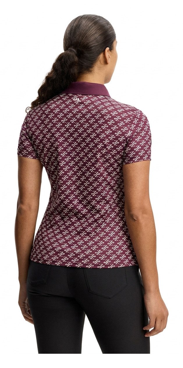 J.Lindeberg Tour Tech Print ladies polo, cardi jacquard - winetasting