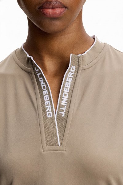 J.Lindeberg Leya Sleeveless women's polo, beige