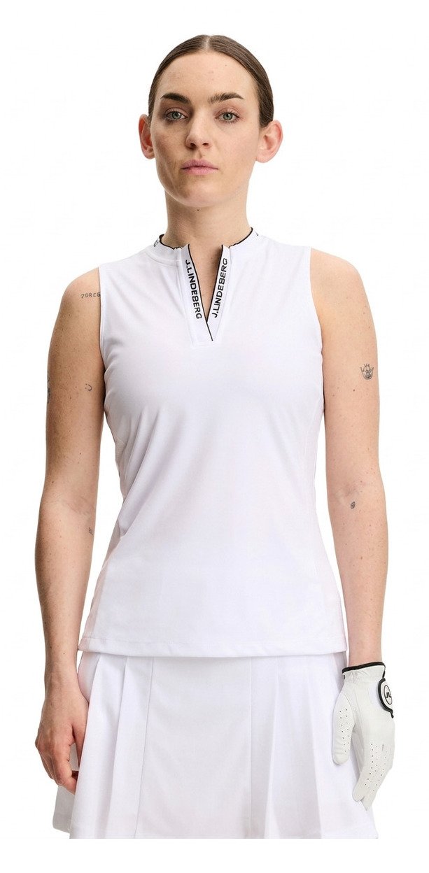 J.Lindeberg Leya Sleeveless women's polo, white