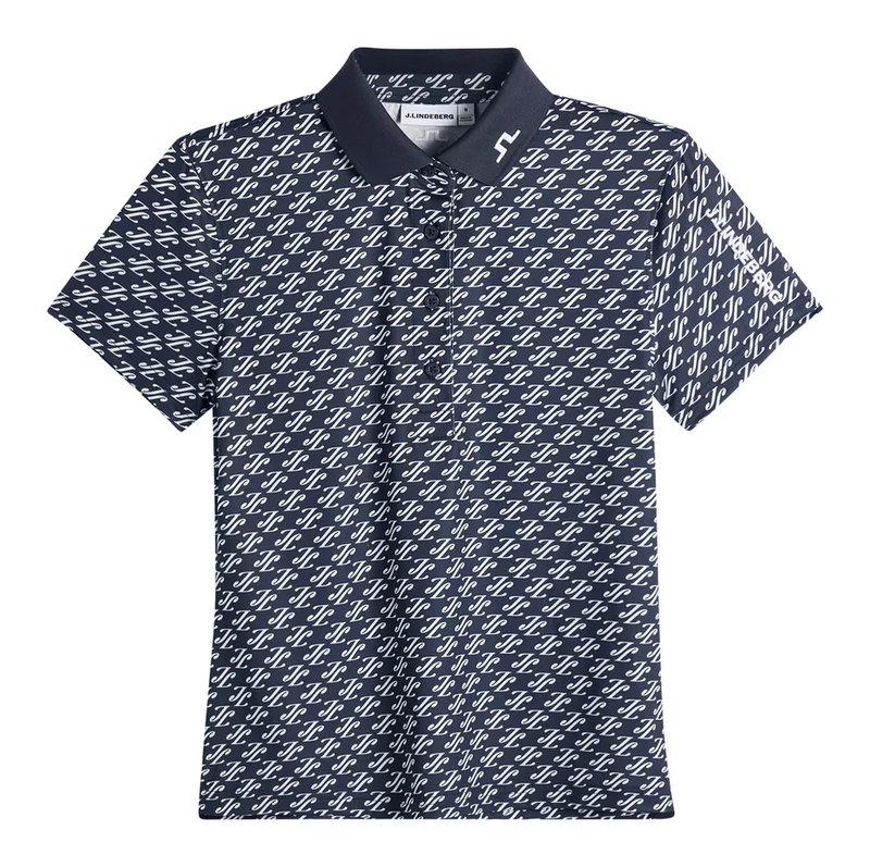 J.Lindeberg Tour Tech Print ladies polo, cardi jacquard - JL Navy