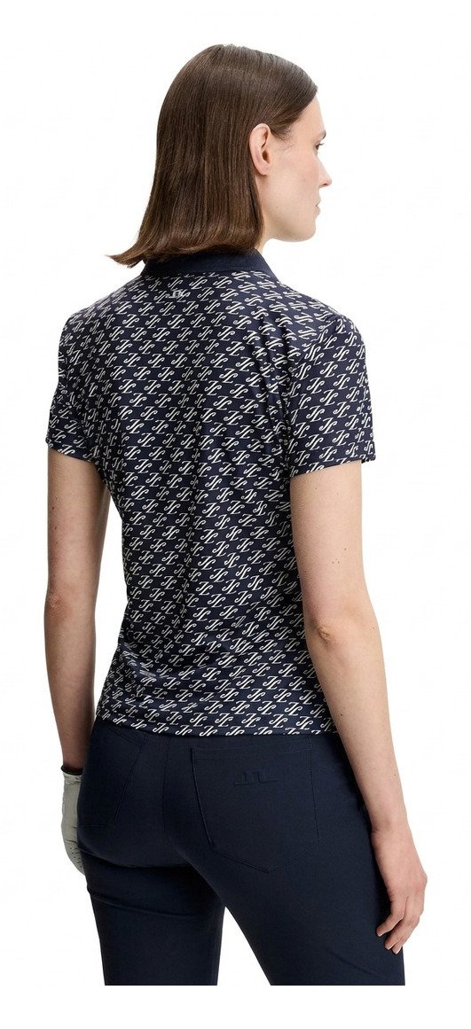 J.Lindeberg Tour Tech Print ladies polo, cardi jacquard - JL Navy