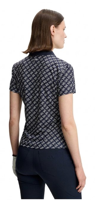 J.Lindeberg Tour Tech Print ladies polo, cardi jacquard - JL Navy