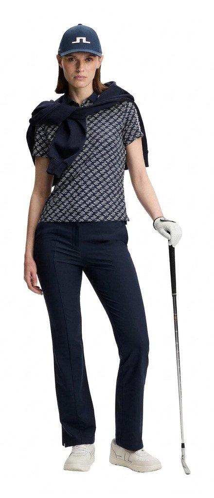 J.Lindeberg Tour Tech Print ladies polo, cardi jacquard - JL Navy