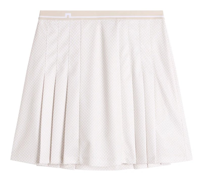 J.Lindeberg Harlow Print ladies skort, bridge stack white moon