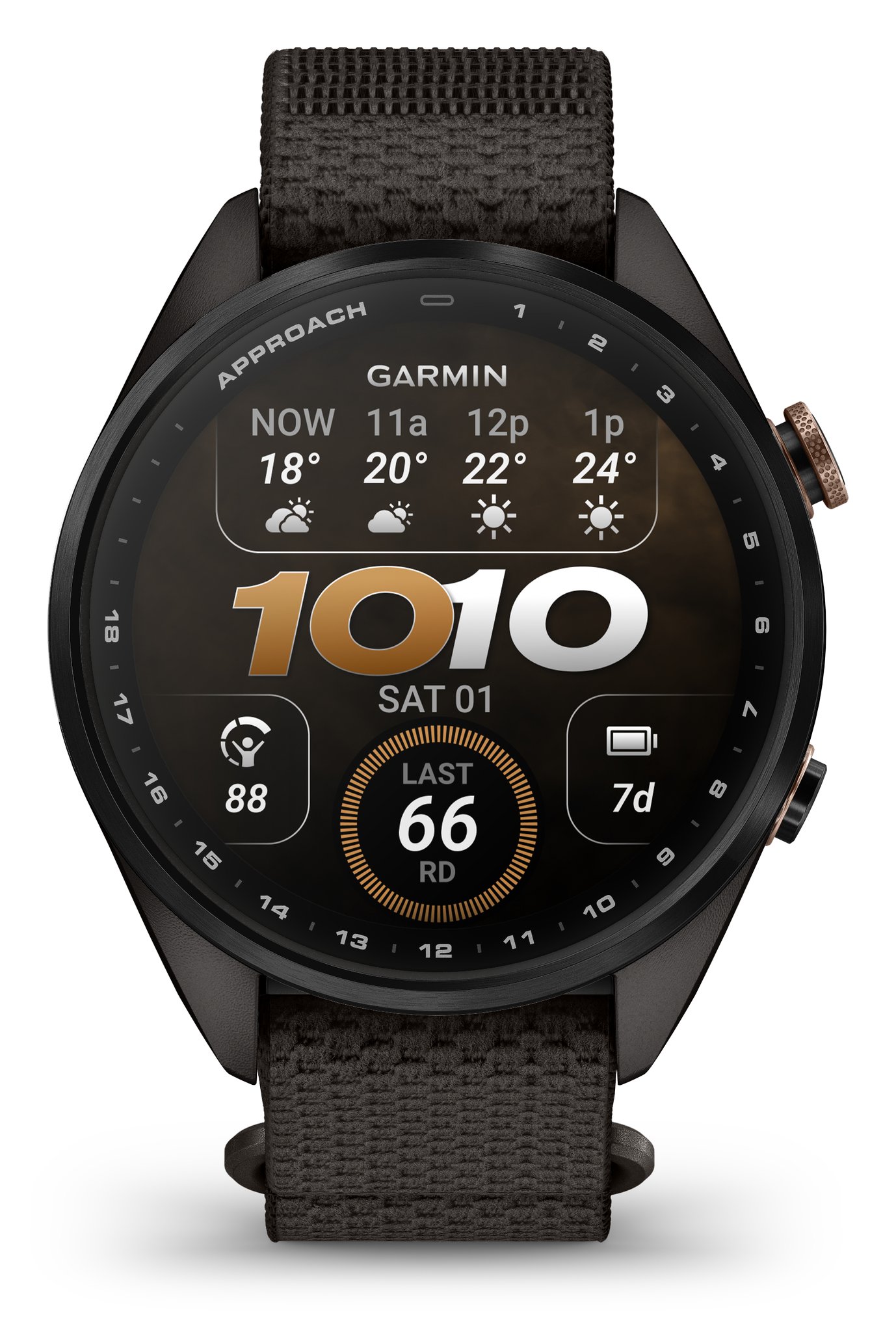 Garmin Approach S72 GPS watch, pebble grey, 43 mm